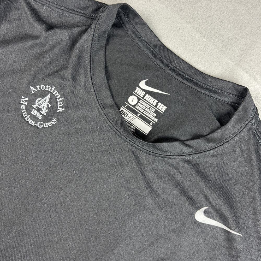 Aronimink Nike Dri-FIT Tee Large Black Men's Athletic Cut Long Sleeve